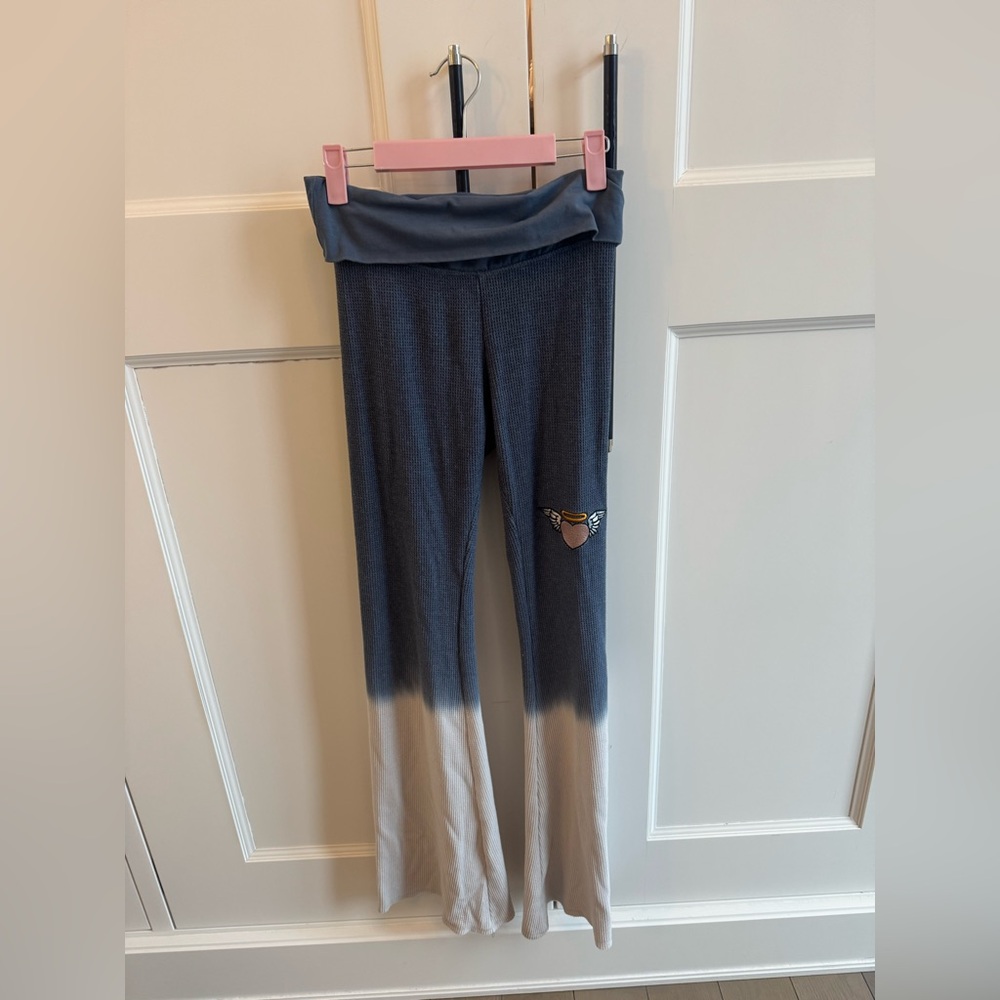 Boys Lie Two-Tone Blue and Cream Flare Pants